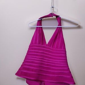 Elegant Pink Halter Blouse